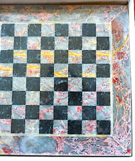 Vintage Marble Chess Board and pieces, 1960