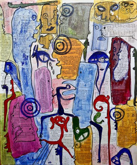 Fb, mixed media on canvas by Mary Blindflowers©