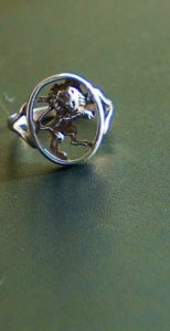 Vintage silver lion ring