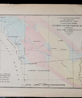 Geological Map, San Diego and the Colorado River California 1855