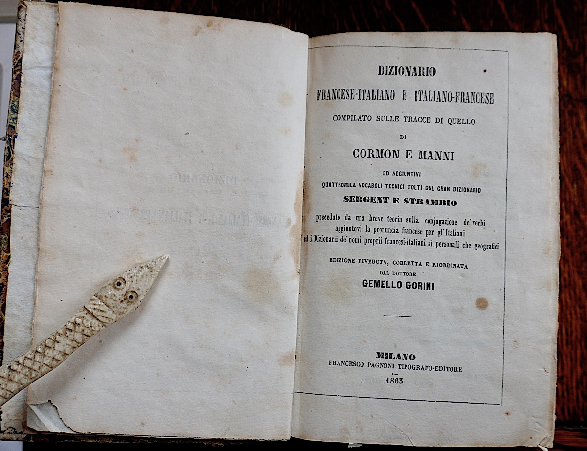 Dizionario francese-italiano e italiano francese, 1863 • Antiche Curiosità