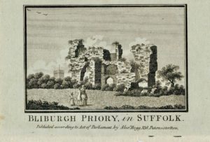 Antique Engraving Print, Bliburgh Priory in Suffolk
