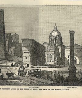 Antique Engraving print, The Forum at Rome, 1837