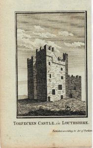 Antique Engraving Print, Torfecken Castle, in Louthshire, 1800