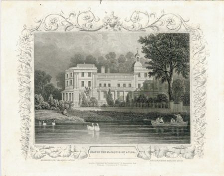 Antique Engraving print, Seat of the Marquis of Ailsa, 1835