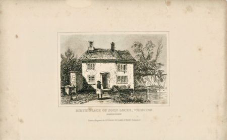 Birth Place of John Locke, Wrington, Somersetshire, 1845, cm. 14 x 22. Drawn & Engraved for Dugdales, England & Wales Delineated.