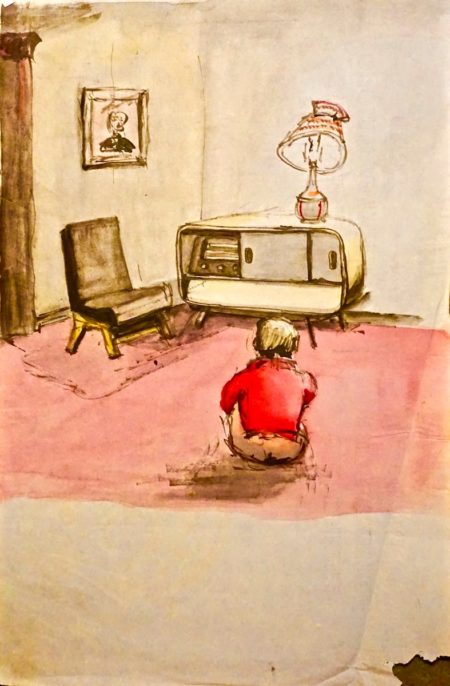 Watercolor and ink on paper, 1957