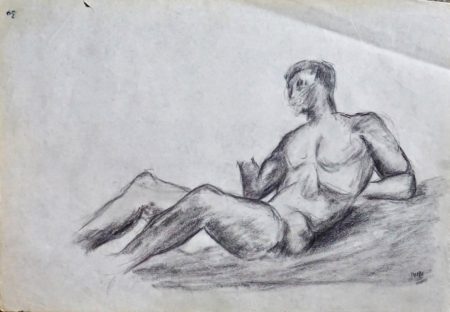 Nude Study Original Drawing, graphite on paper, 1980