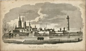 Antique Engraving Print, View of the Town & Harbour of Ostend, 1770
