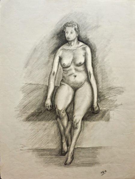 Naked Woman, pencil on paper, 1956