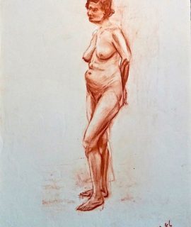 Naked Woman, sanguine on paper, 1956