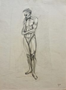Naked Man, graphite and pencil on paper, 1957