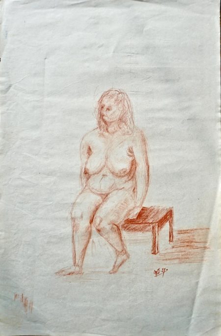 Naked woman, sanguine on paper, 1957