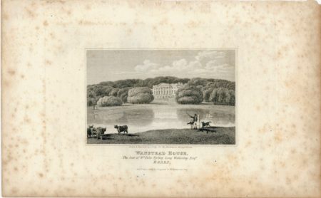 Antique Engraving Print, Wanstead House, Essex 1818