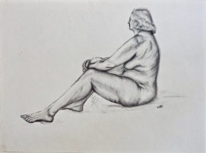 Naked woman, graphite on paper, 1957