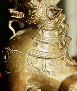 Antique Chinese Feng Shui Handmade Brass Chi Lin/Qilin Zhi Lin Statues Collectible Unicorns