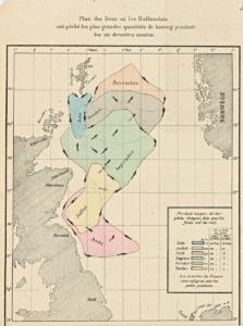 Plan des lieux où les Hollandais ont pêché les plus grandes quantités de hareng pendant les six dernières années, 1870 ca.