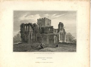 Antique Engraving Print, Lanercost priory, 1812