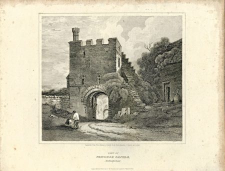 Antique Engraving Print, Part of Prudhoe Castle, Northumberland, 1813