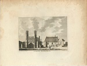 Antique Engraving Print, St. Augustine's Monastery, Kent, 1784