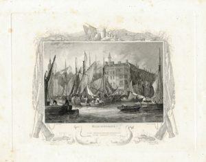 Antique Engraving Print, Billingsgate, 1830