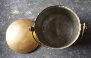 Rare Antique Handmade Indian brass ghee storage pot