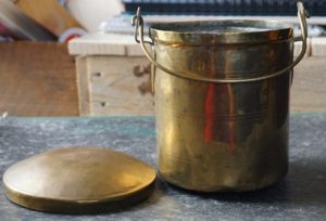 Antique Handmade Indian brass ghee storage pot