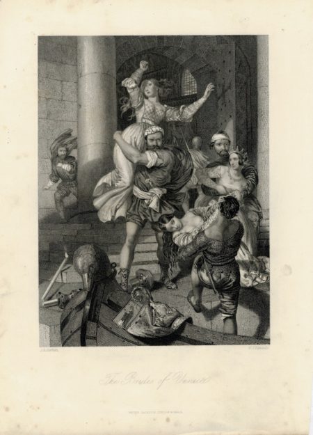 Antique Engraving Print, The Brides of Venice, 1840