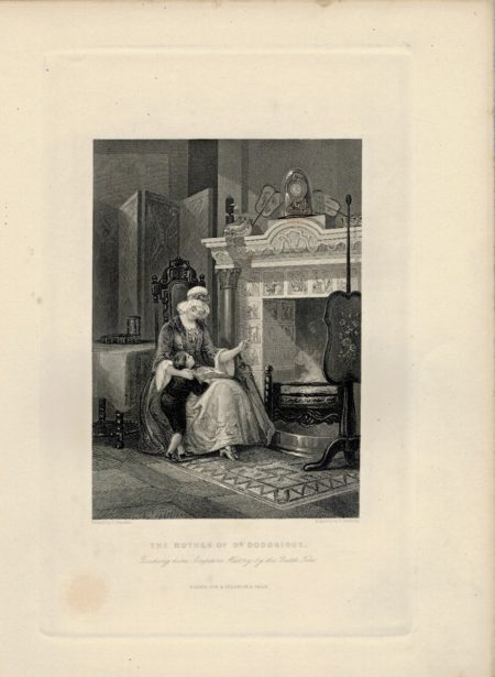 Antique Engraving Print, The Mother of Doddridge, 1845
