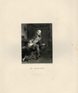 Antique Engraving Print, The Bachelor Uncle, 1844