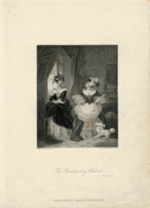 Rare Antique Engraving Print, The Rival waiting Women, 1836