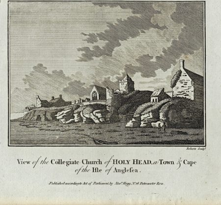 Antique Engraving Print, View of Collegiate Church of Holy Head..., 1820 ca.