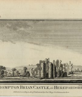 Antique Engraving Print, Brompton Brian Castle in Hertfordshire, 1770