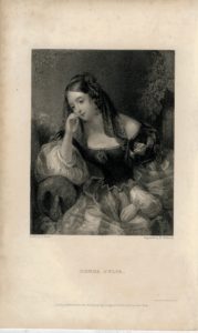 Antique Engraving Print, Donna Julia, 1833