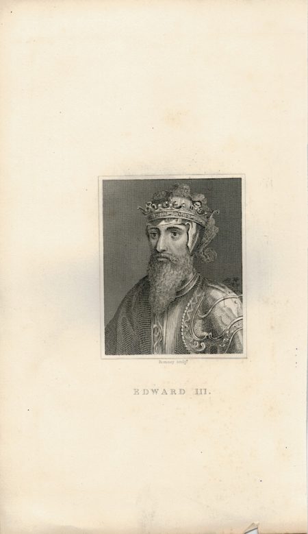 Antique Engraving Print, Edward III, 1820 ca.