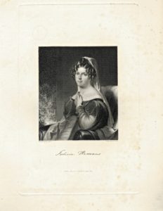 Antique Engraving Print, Felicia Hemans, 1837