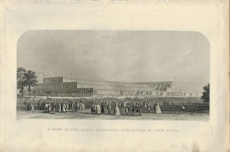 Antique Engraving Print, A View of the Great Industrial Exhibition in Hyde Park, 1850