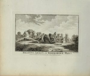 Antique Engraving Print, Reading Abbey in Berkshire, 1770