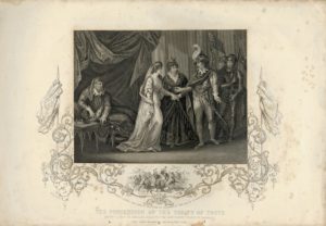 Antique Engraving Print, The Conclusion of the Treaty of Troye, 1850