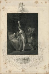 Antique Engraving Print, The Death of Cardinal Beaufort, 1850