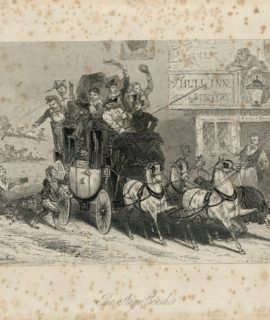Rare Antique Engraving Print, The Stage Coach, 1820 ca.