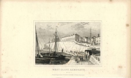 Antique Engraving Print, West Cliff, Ramsgate, 1840