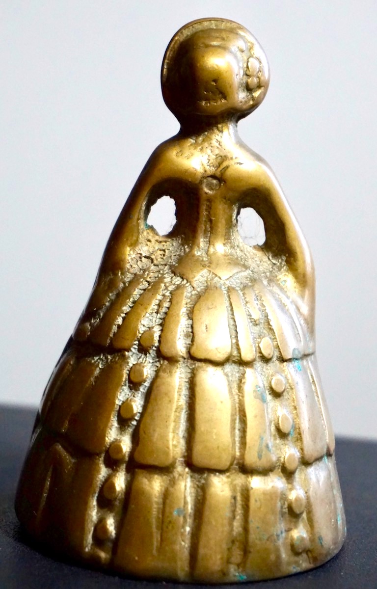 Antique Lady Brass Bell • Antiche Curiosità