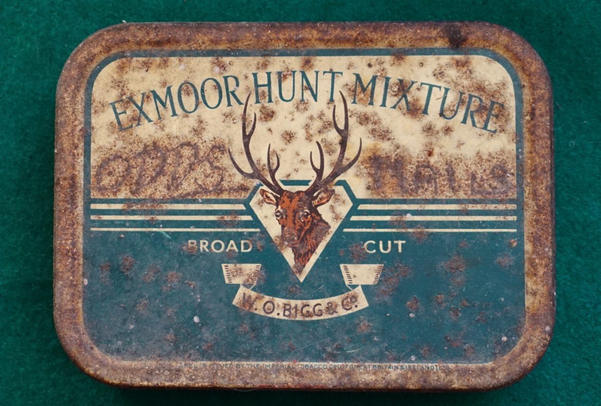 Rare Vintage Exmoor Hunt Mixture Tobacco Tin, Broad Cut, 1930