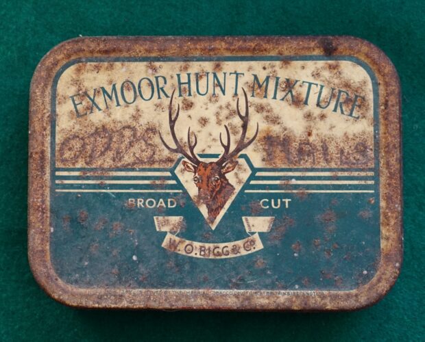 Rare Vintage Exmoor Hunt Mixture Tobacco Tin, Broad Cut, 1930