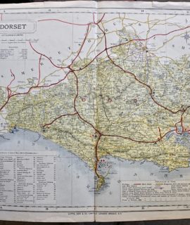 Antique Original Map of Dorset, 1884