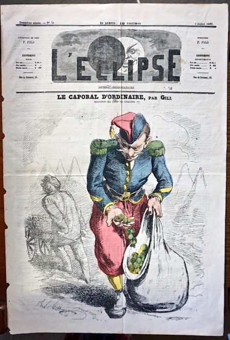 Rare Périodique, “L’Éclipse”, Deuxième Année, n 76, 3 Juillet 1869