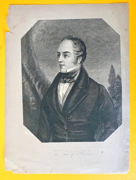 Antique Engraving Print, The Earl of Aberdeen, 1870 ca.