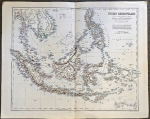 Large Antique Map, Bartholomew, Indian Archipelago, 1870