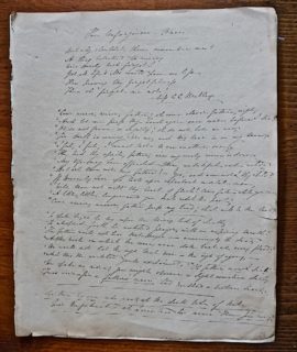 The Unforgiven one, Manuscript late 19th Century